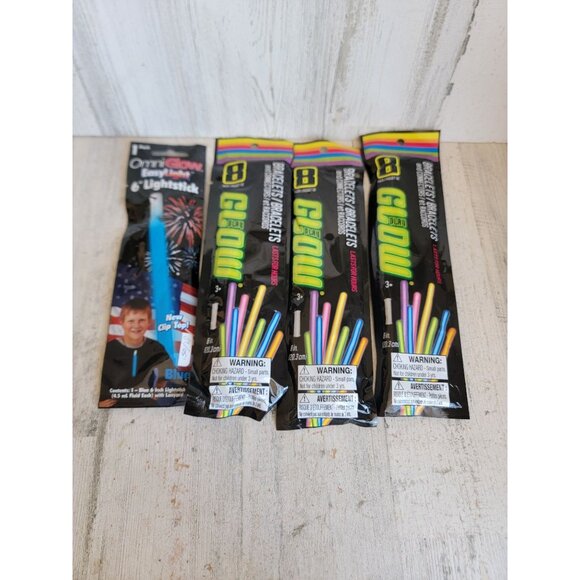 Glow in dark bracelet set USA July 4th multicolor Halloween accessory - Picture 1 of 7